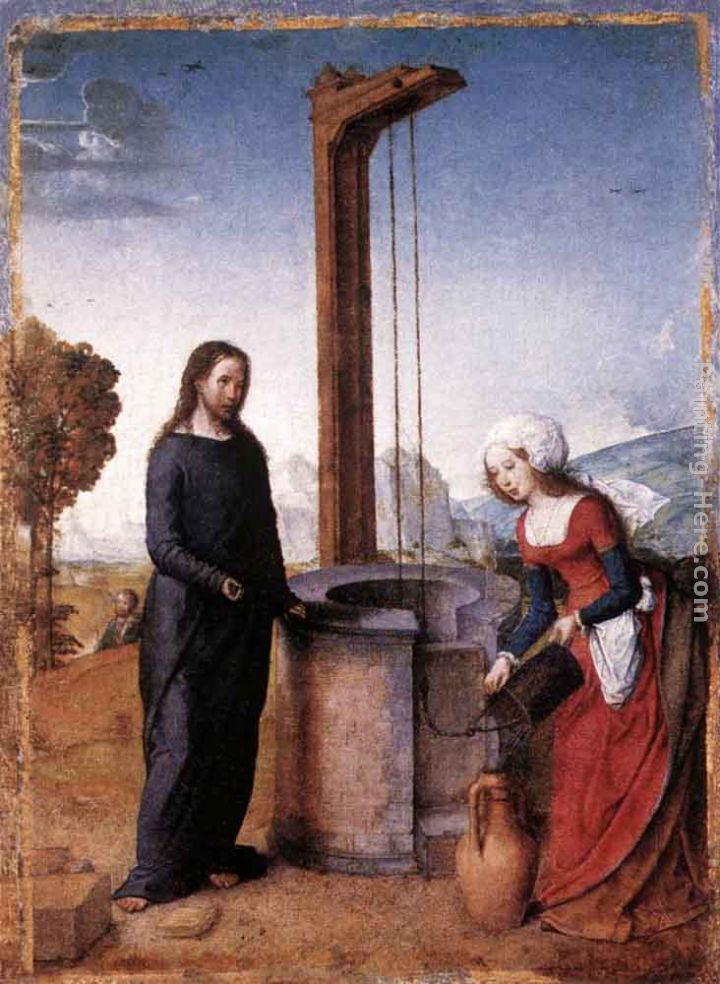 Christ and the Woman of Samaria painting - Juan De Flandes Christ and the Woman of Samaria art painting